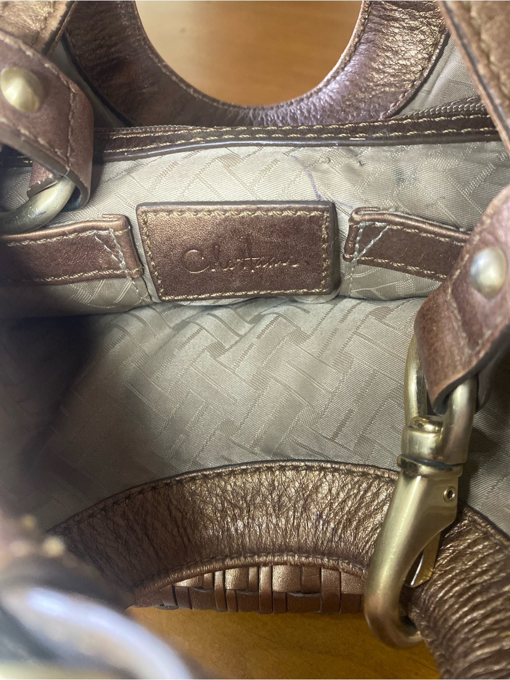 Cole Haan Woven Leather Shoulder Bag in Brown - Picture 6 of 7